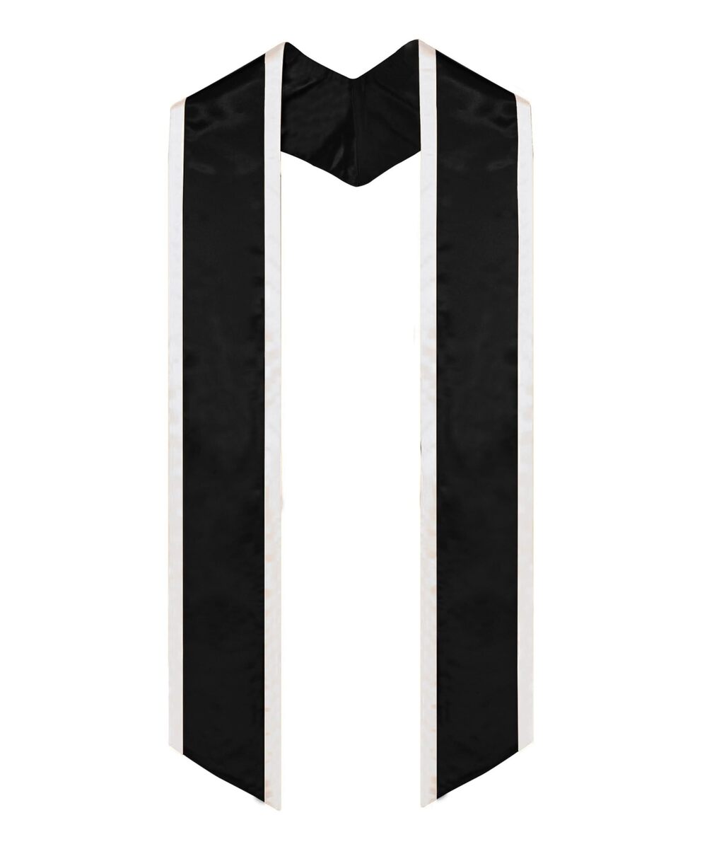 1707 Adult Plain Graduation Honor Stole Sash Angled End With Trim 72" Long